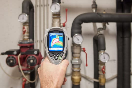 Leak detection service using thermal camera by Jupiter Plumbing Pros in Jupiter, Florida